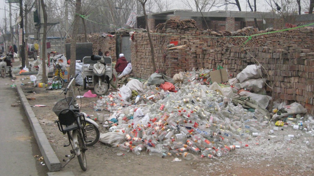 Trash on the street in China